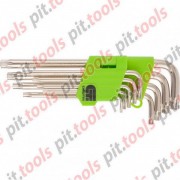 Набор ключей имбусовых Tamper-Torx, 9 шт: TTT10-T50, 45x, закаленные, удлиненные, никель. (Сибртех)