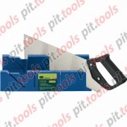 Стусло пластиковое синее,4 угла для запила+пила 350мм (СИБРТЕХ)