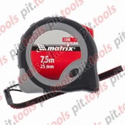 Рулетка Continuous fixation, 7,5 м х 25 мм, двухкомпонентный корпус, плавная фиксация (MATRIX)