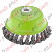 Щетка для УШМ, 125 мм, М14, "чашка", крученая металлическая проволока (СИБРТЕХ)